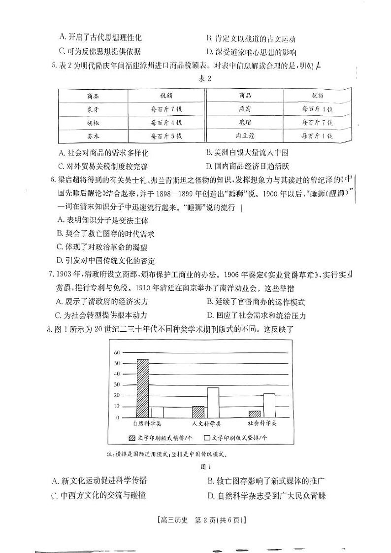 历史丨金太阳河南省2025届高三下学期2月份联考历史试卷及答案第2页