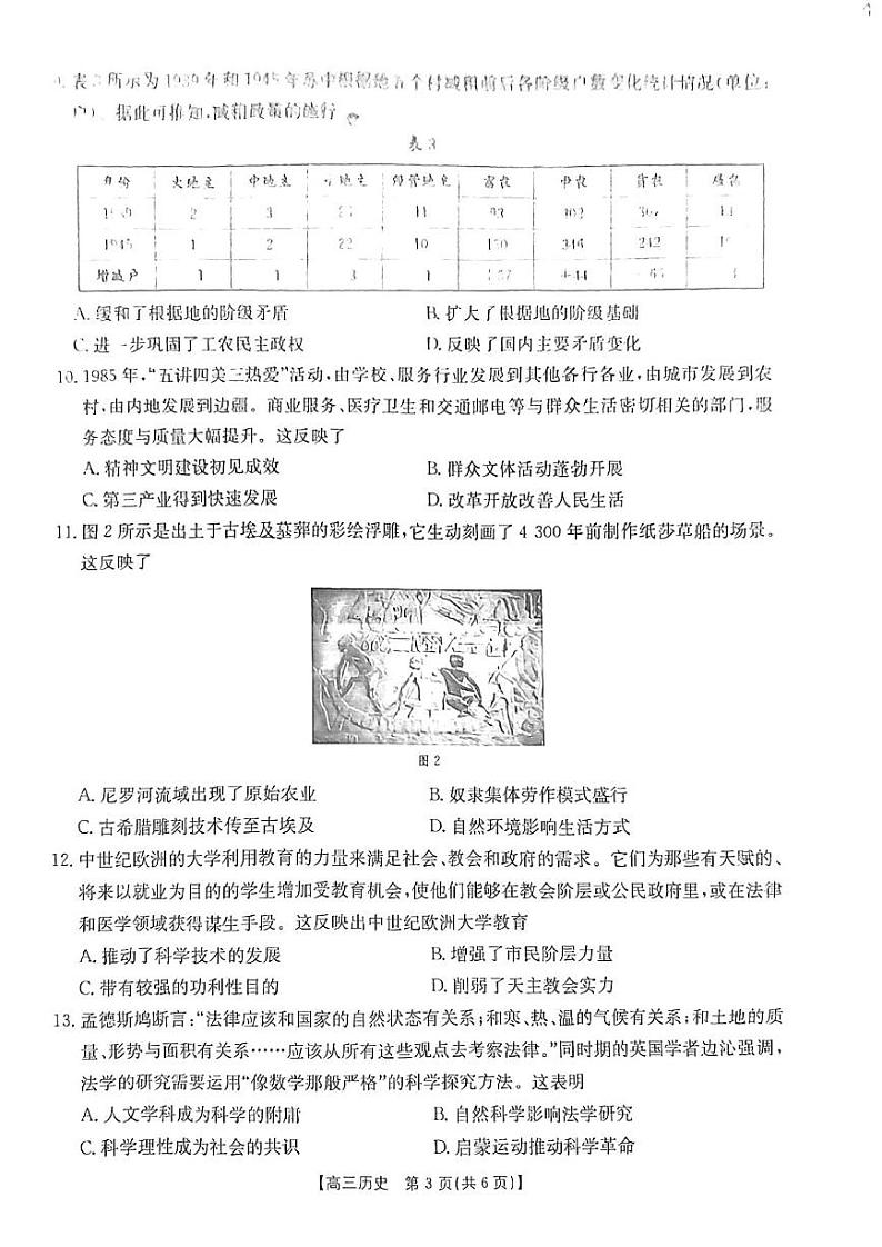 历史丨金太阳河南省2025届高三下学期2月份联考历史试卷及答案第3页