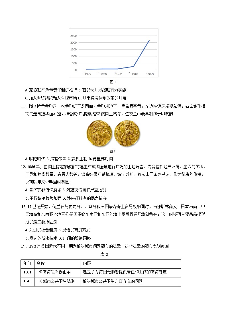 安徽省部分地市2024-2025学年高三下学期2月联合考试历史试题（含解析）第3页