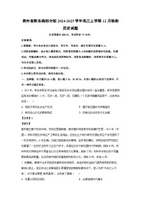 贵州省黔东南部分校2024-2025学年高三上12月检测历史试卷(解析版)