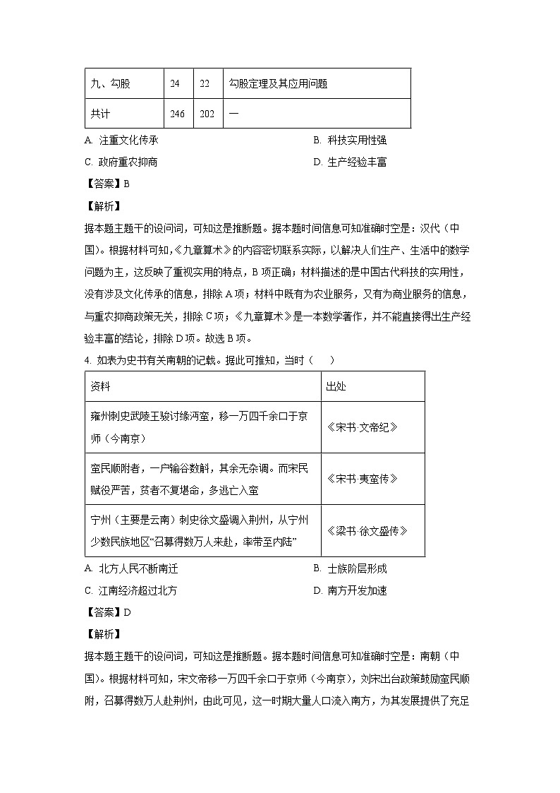 海南省部分学校2024-2025学年高一(上)期末考试历史试卷（解析版）第3页