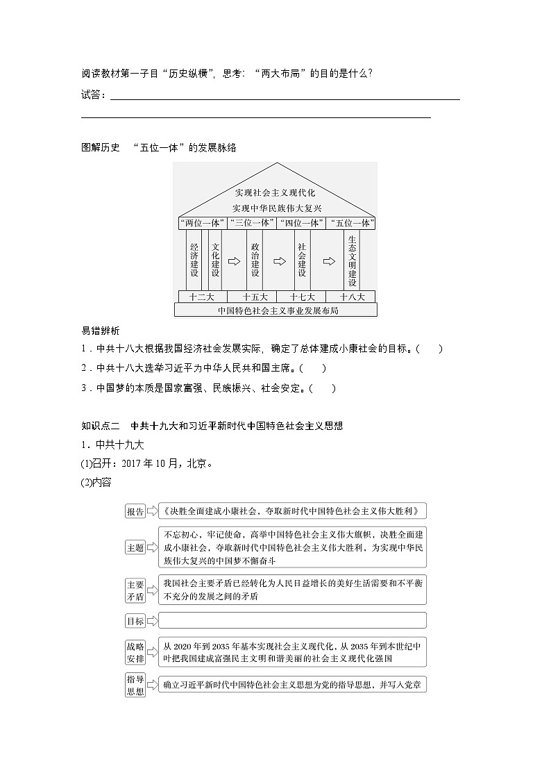 部编版高中历史(必修上册)知识点梳理+巩固练习第十一单元　第二十九课　中国特色社会主义进入新时代第3页