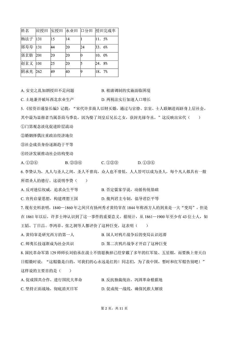 2025年广东省深圳市建文教育集团高考历史二模试卷(含答案)第2页