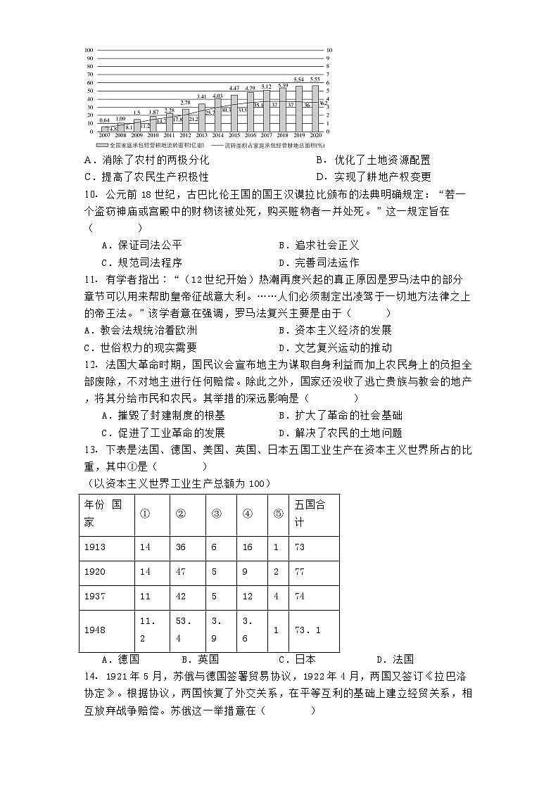 山东省济宁市第一中学2024-2025学年高二上学期1月月考历史试题第3页