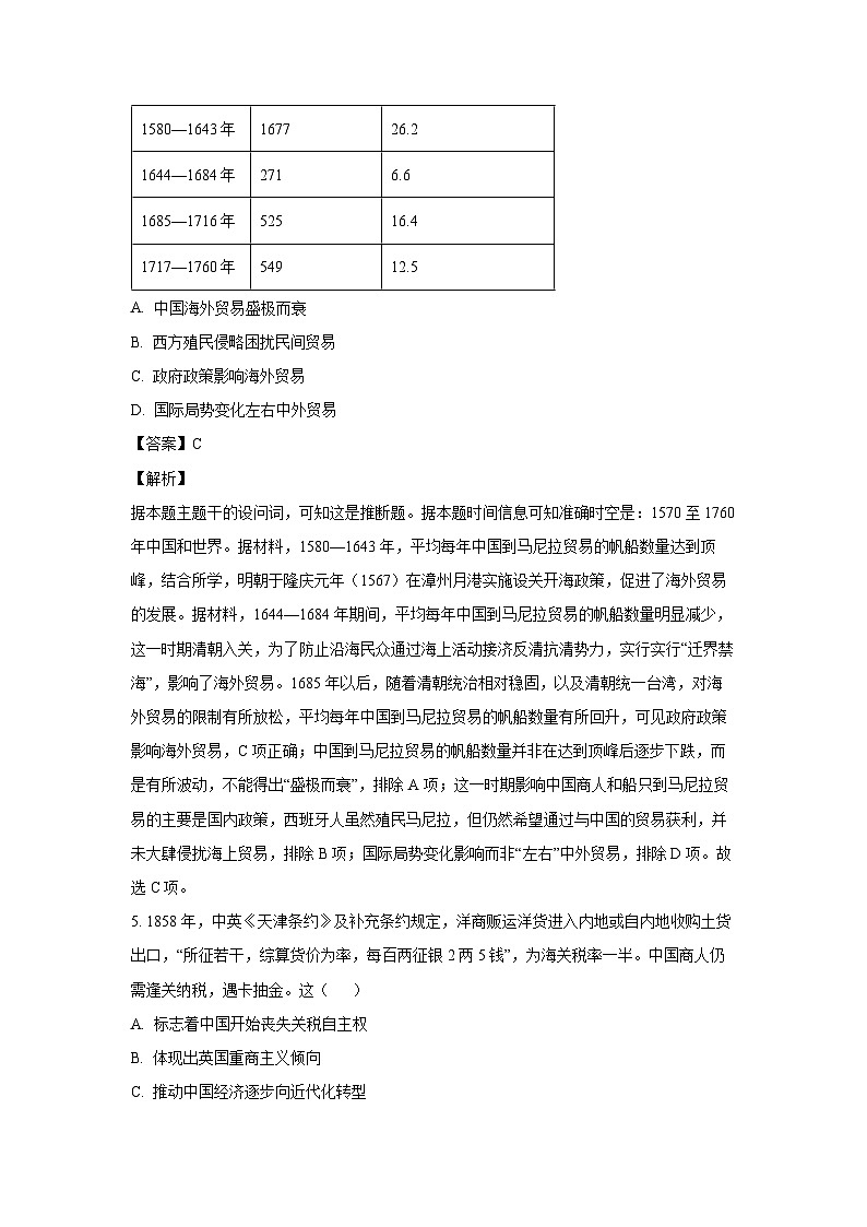 山东省青岛市2024-2025学年高二(上)期末考试历史试卷（解析版）第3页