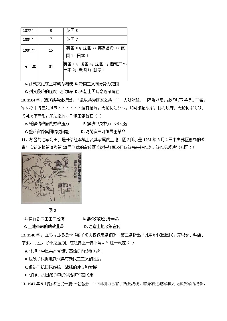江西省丰城市第九中学2024-2025学年高三上学期期末考试（复读班）历史试题（含解析）第3页