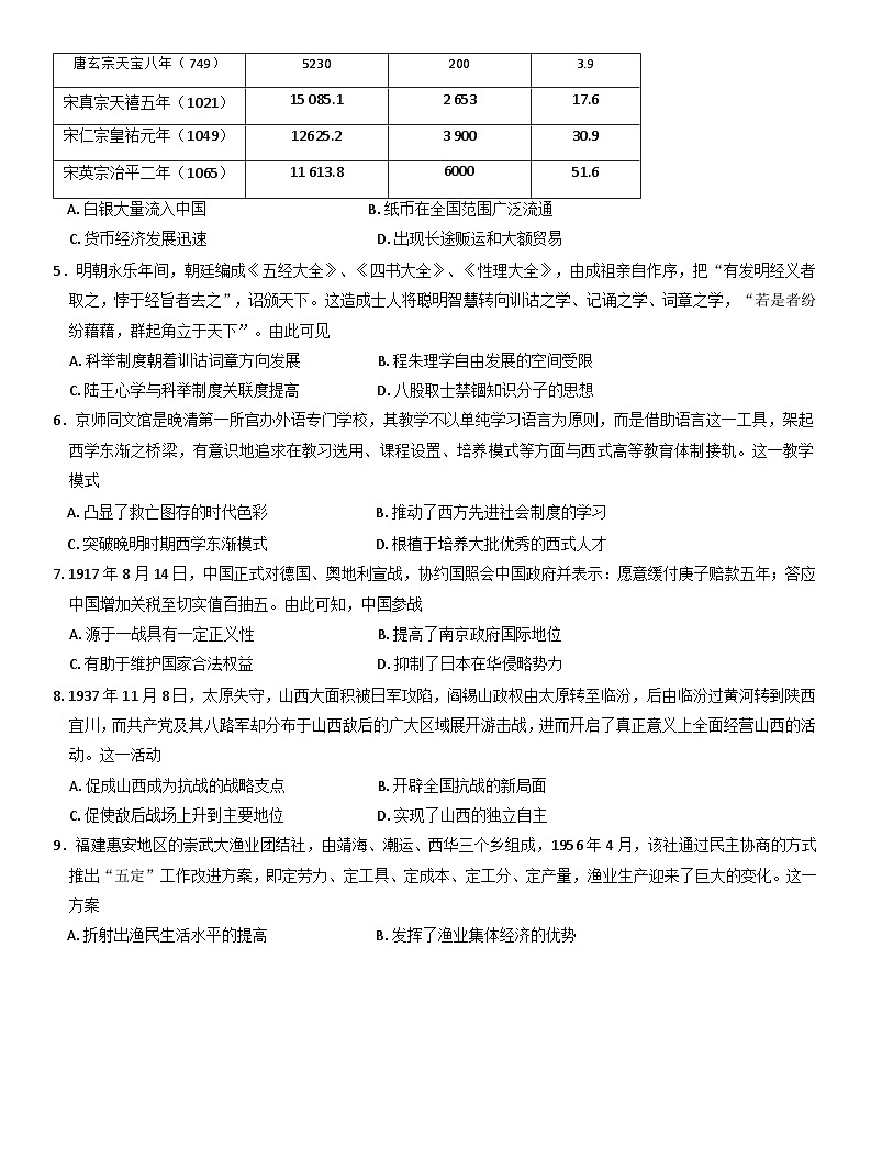 甘肃省西北名校教研联盟2024-2025学年高三下学期2月联考历史试卷（解析版）第2页