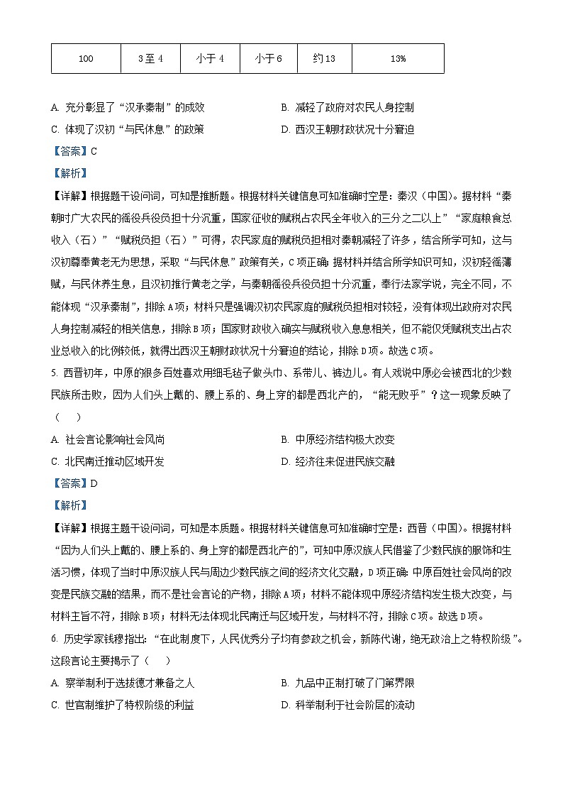 广西壮族自治区河池市2024-2025学年高一上学期期末考试历史试题  Word版含解析第3页