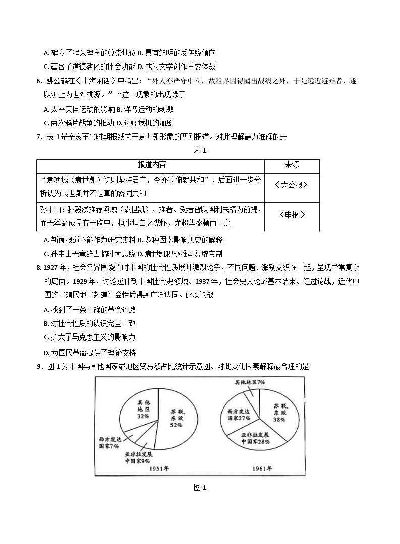 河南省天一大联考2024-2025学年高三下学期3月检测历史试题第2页