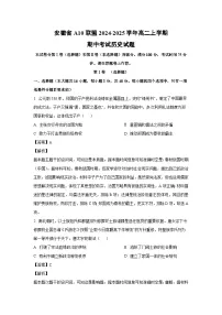 2024-2025学年安徽省A10联盟高二上学期期中考试历史试卷(解析版)