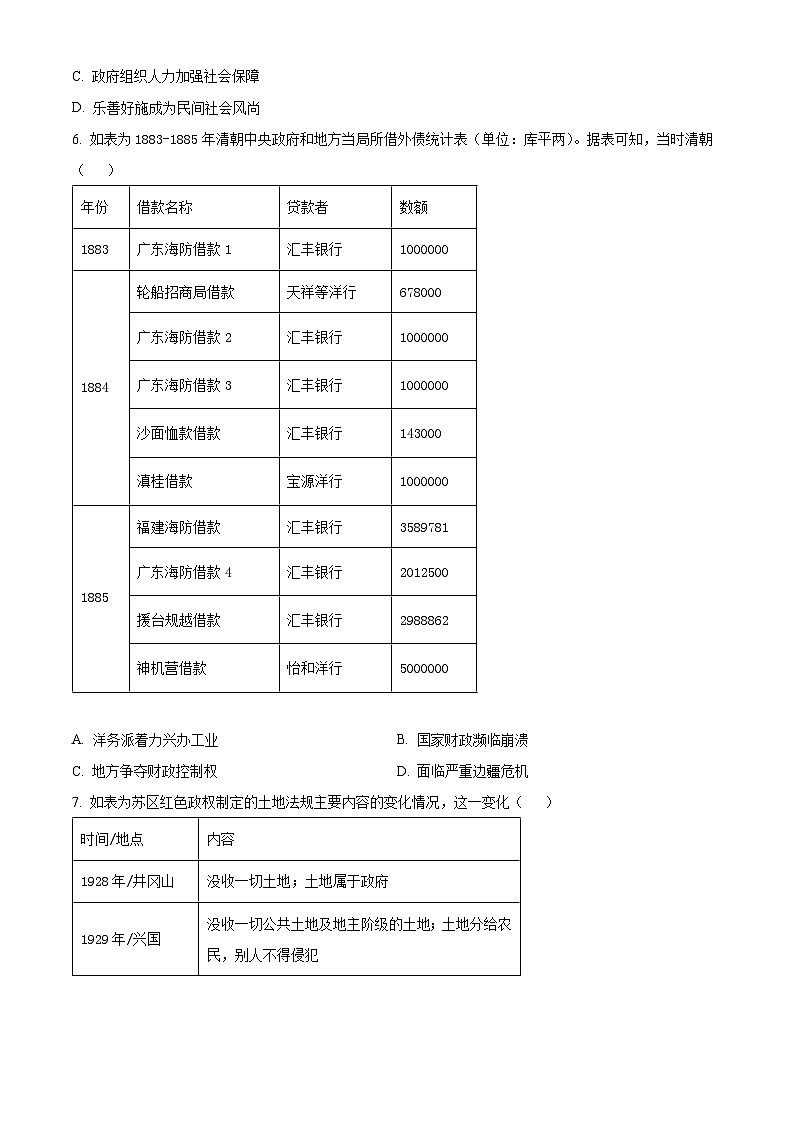 江苏省苏州中学校、海门中学、姜堰中学、淮阴中学等四校2024-2025学年高三下学期2月联考历史试题（原卷版+解析版）第2页
