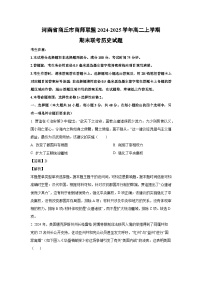 2024~2025学年河南省商丘市商师联盟高二上学期期末联考 历史试卷（解析版）