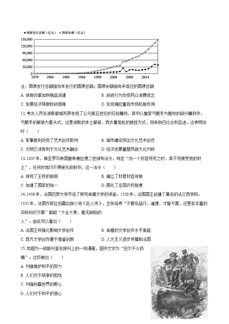 湖南省长沙市2024-2025学年高三（上）适应性历史试卷【含答案】第3页