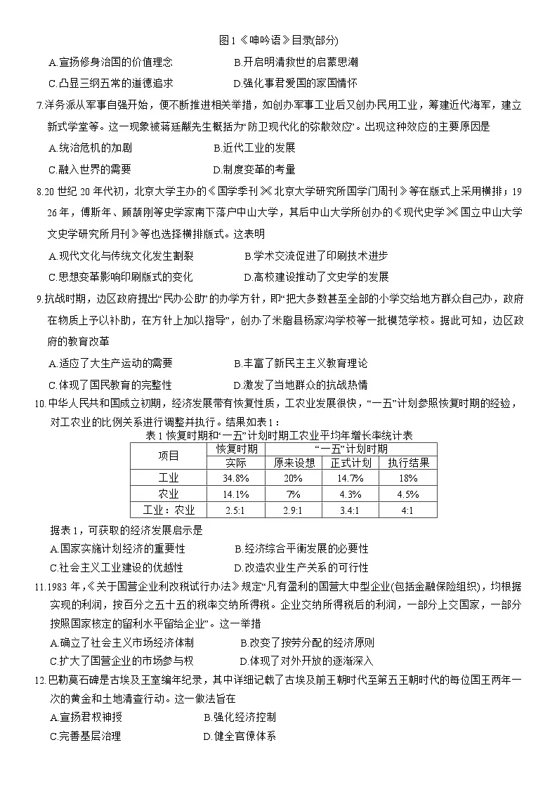 福建省漳州市2025届高三毕业班第三次教学质量检测历史试题（含答案）第2页