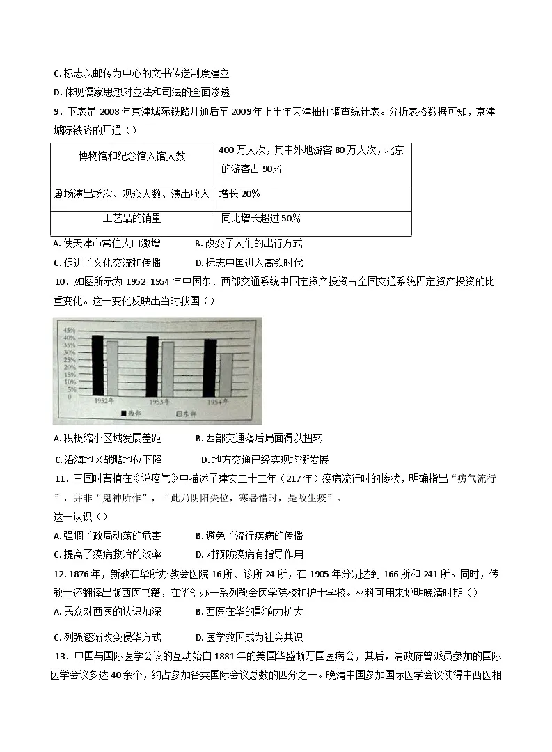 湖南省衡阳市衡阳县第四中学2024-2025学年高二下学期第一次月考历史试题（含解析）第3页