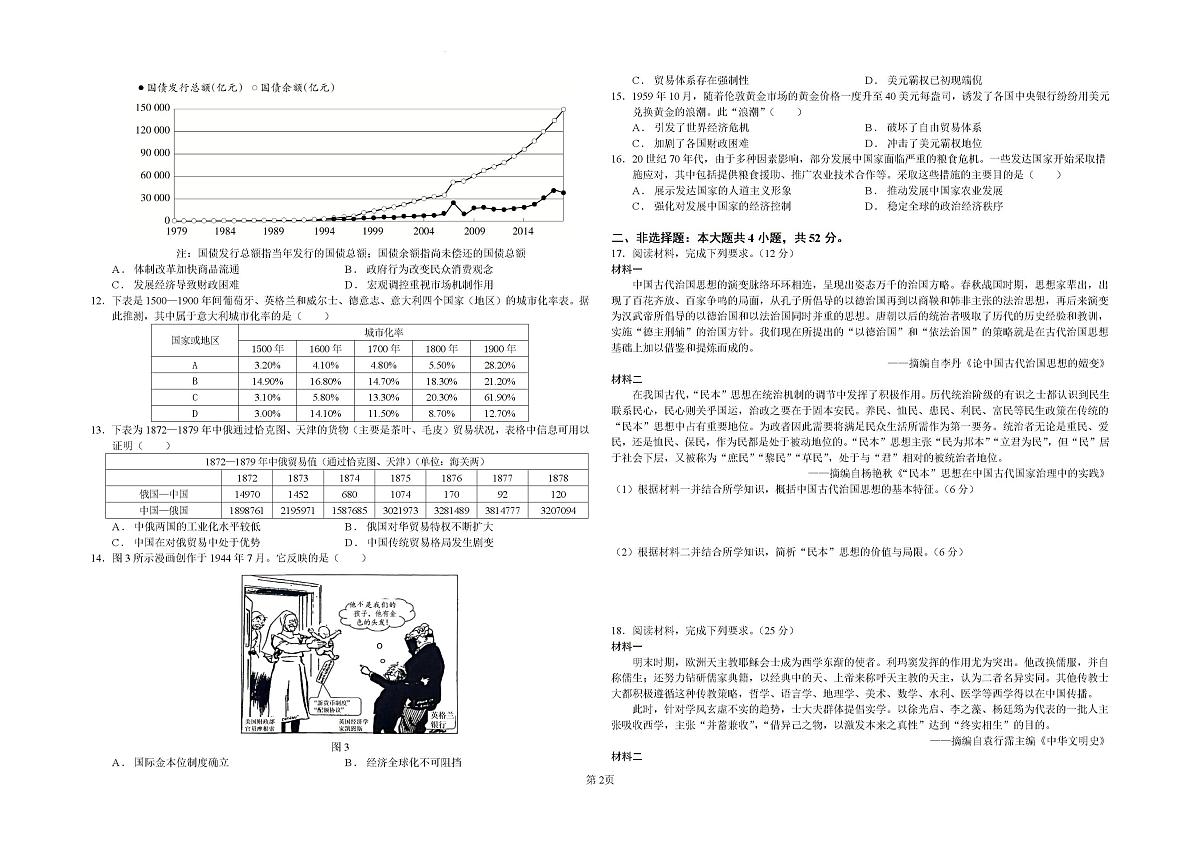 2024—2025学年度安徽省滁州市皖东名校高二第二学期第一次联考历史试题第2页