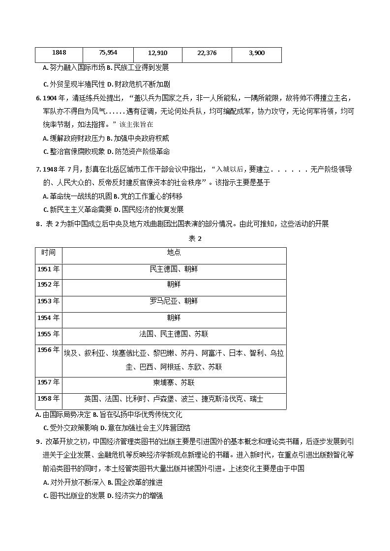 2025届江苏省盐城市滨海县明达中学高三下学期第一次检测历史试题第2页