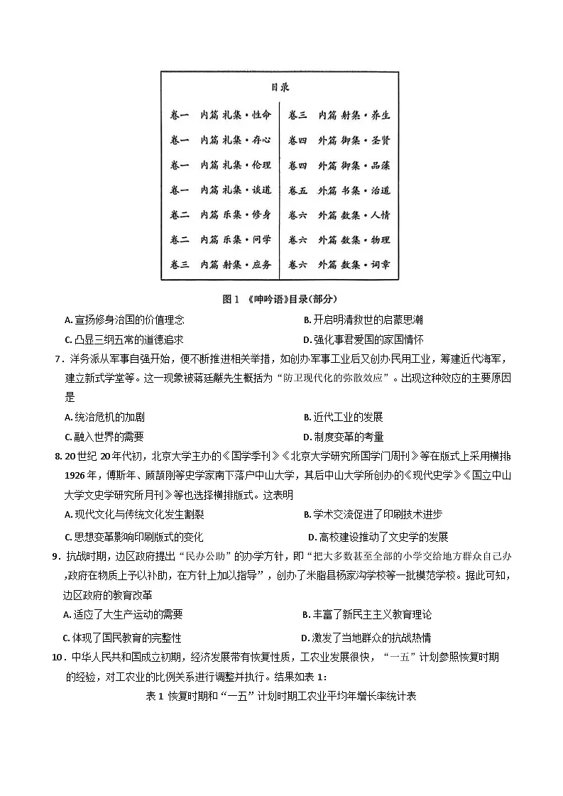 2025届福建省漳州市高三下学期第三次检测历史试题(含解析)第2页