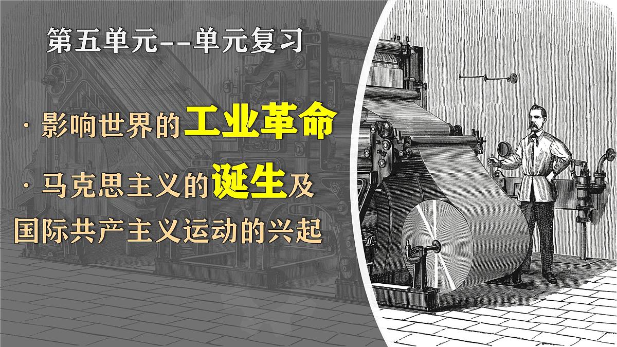 第五单元  工业革命与马克思主义的诞生（单元复习课件）-2024-2025学年高一历史（人教版 中外历史纲要下）第1页
