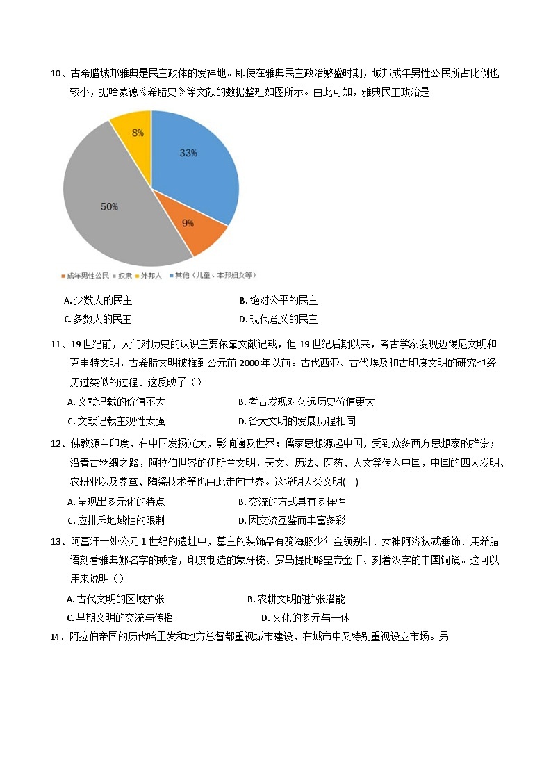 江西省上饶市余干县私立蓝天中学2024-2025学年高一下学期第一次月考历史试题第2页