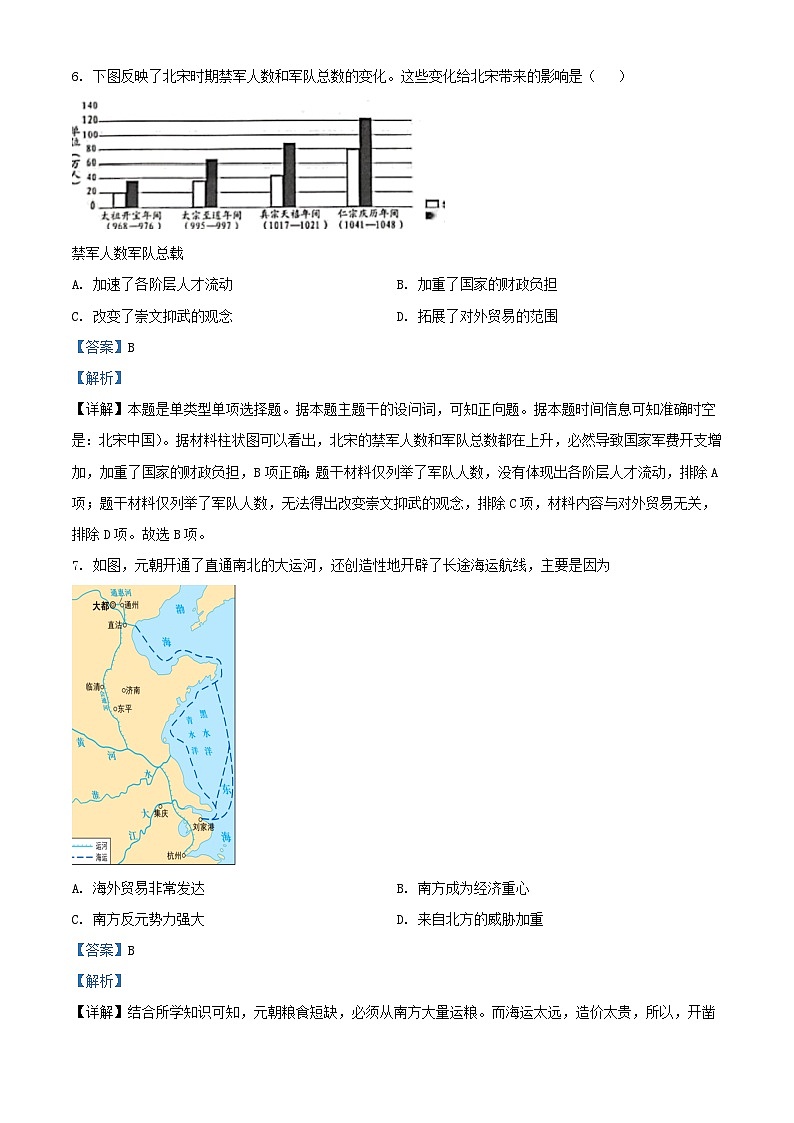湖南省浏阳市2023_2024学年高一历史上学期期末考试试题含解析第3页