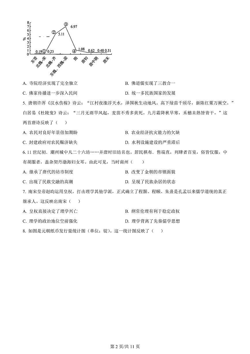 2024届福建省三明市一中高三10月月考试卷-历史试题（含答案）第2页