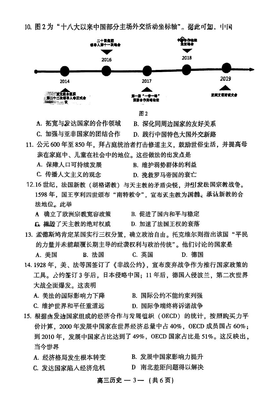 2024届福建省福州市高三上(质检Ⅰ)-历史试题（含答案）第3页