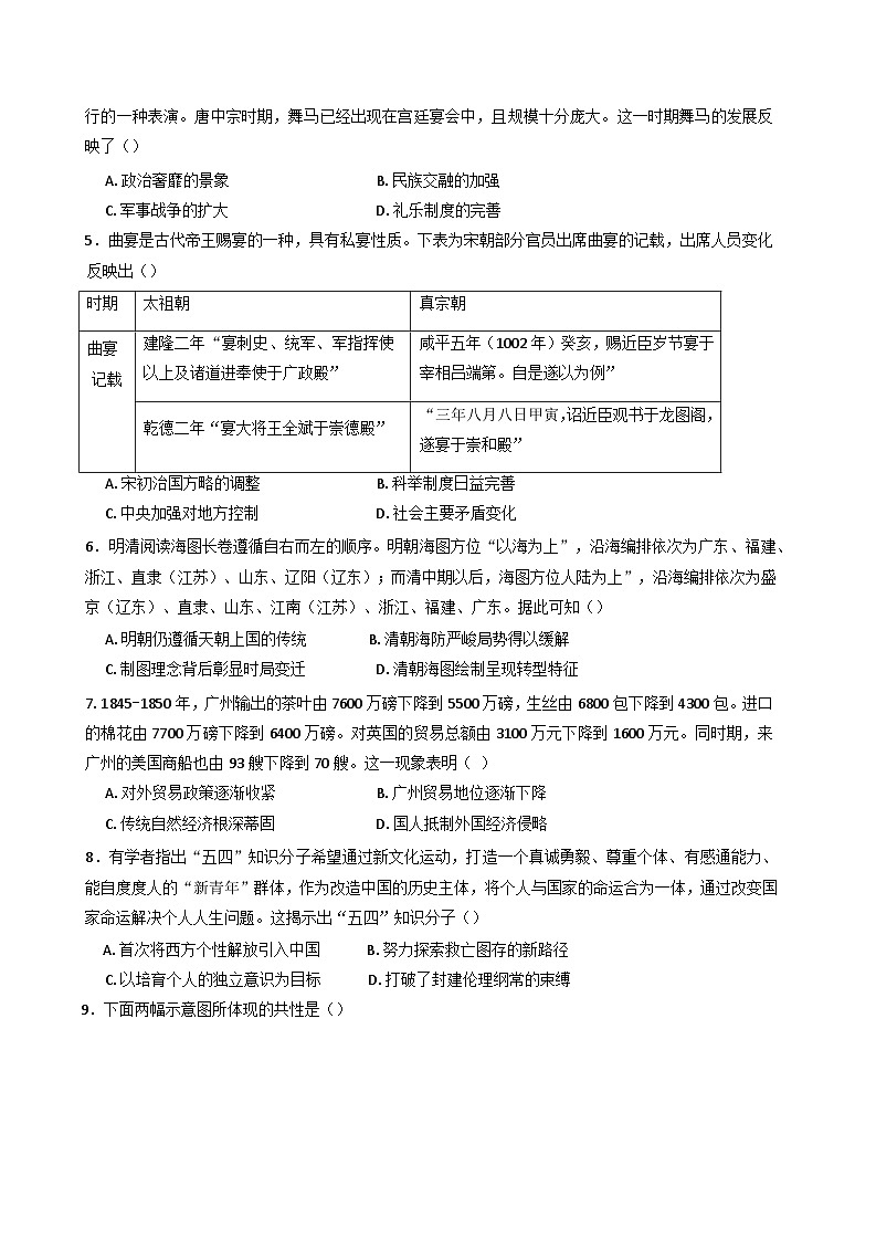 2025届湖南省普通高中（高二）学业水平选择性考试模拟历史试题（含答案）第2页
