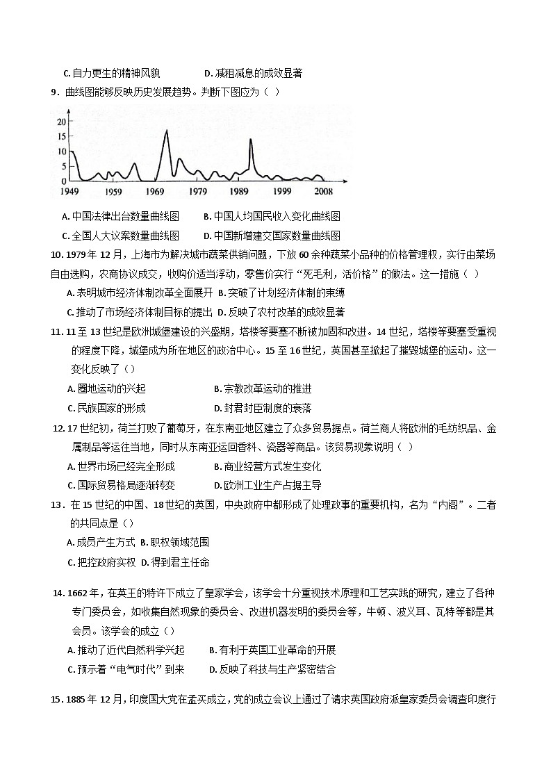 广西壮族自治区来宾高级中学2024-2025学年高二下学期3月月考历史试题（含解析）第3页