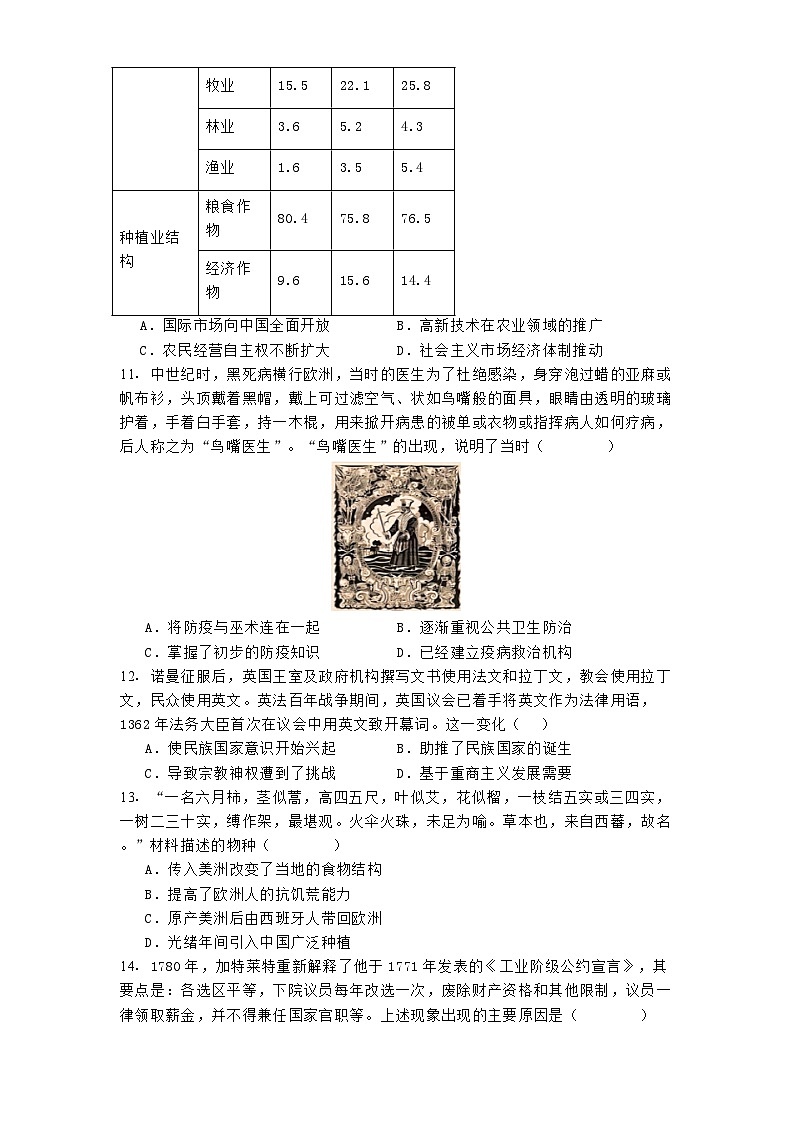 重庆市万州第二高级中学2024-2025学年高二下学期3月月考历史试题(解析版)第3页