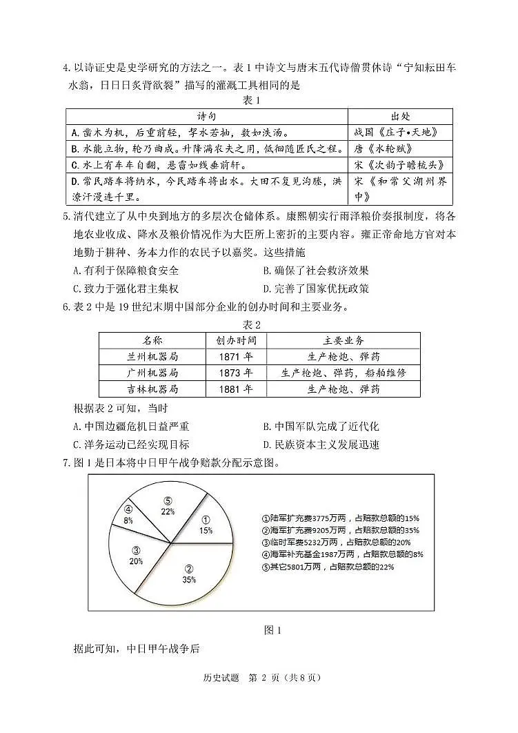 辽宁省丹东市2025届高三下学期3月考总复习质量测试（一）-历史试题+答案第2页
