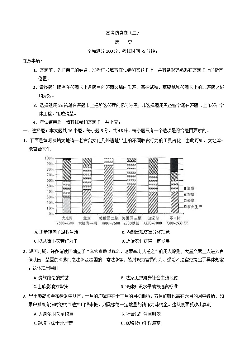 2025届河南省驻马店市新蔡县明英中学高三下学期仿真模拟（二）历史试卷（含解析）第1页