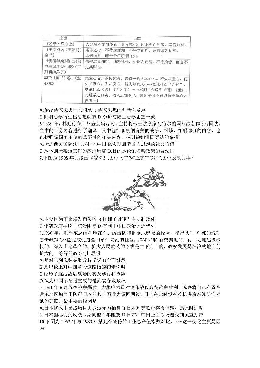 2024届湖北省腾云联盟高三上学期12月联考-历史试题（含答案）第2页