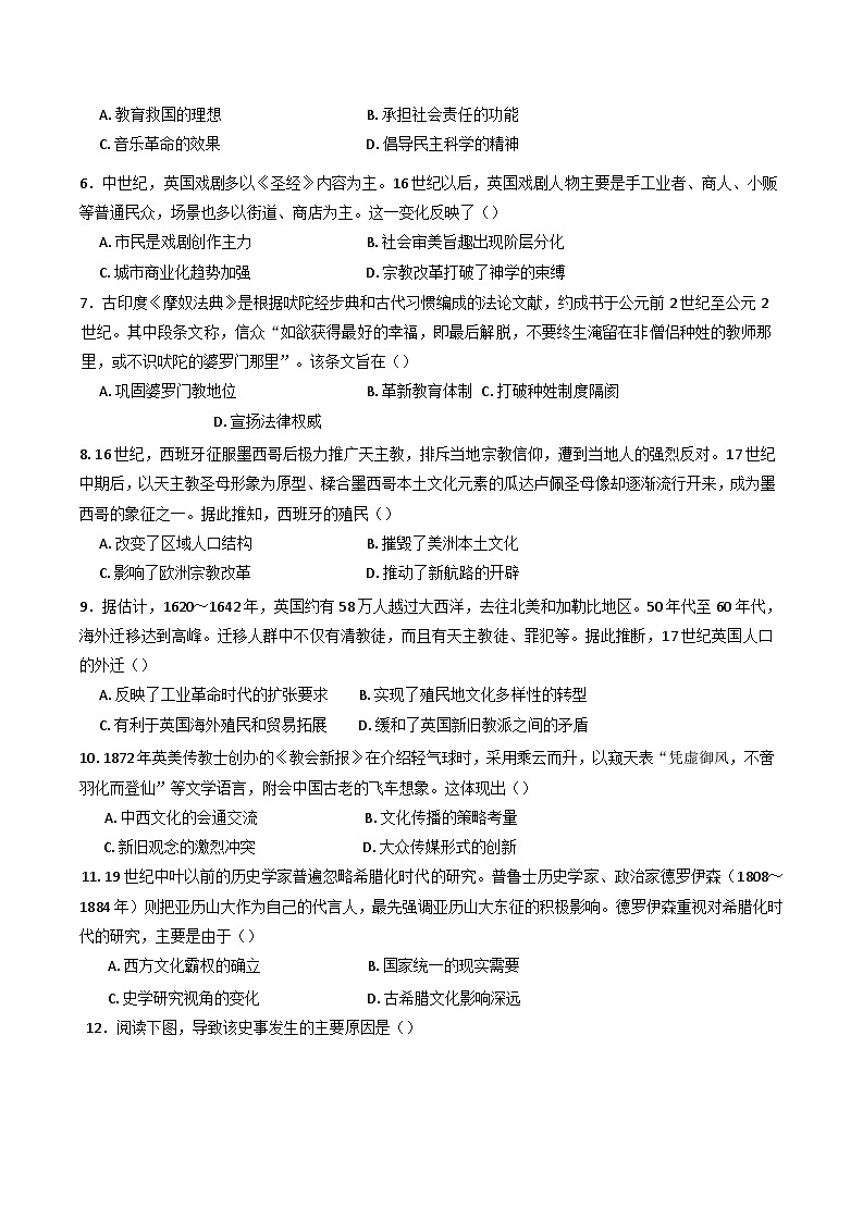 山东省诸城第一中学2024-2025学年高二下学期第二次过关考试历史试题（含解析）第2页