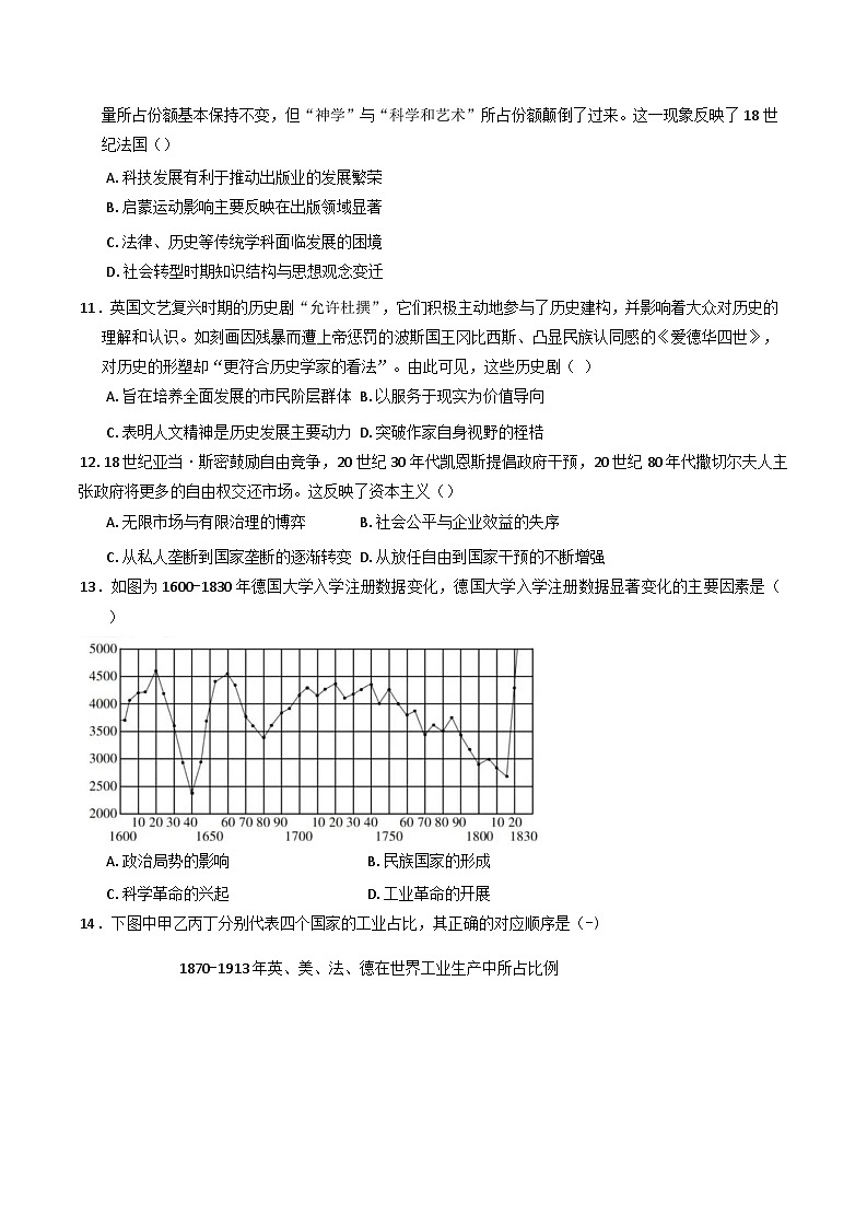 河北省石家庄市第四十二中学2024-2025学年高一下学期三月月考历史试题第3页