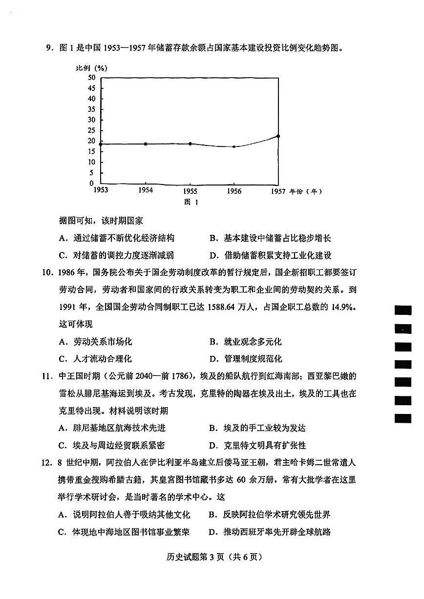 贵州省遵义市2025届高三高考模拟第三次模拟-历史试题无答案第3页