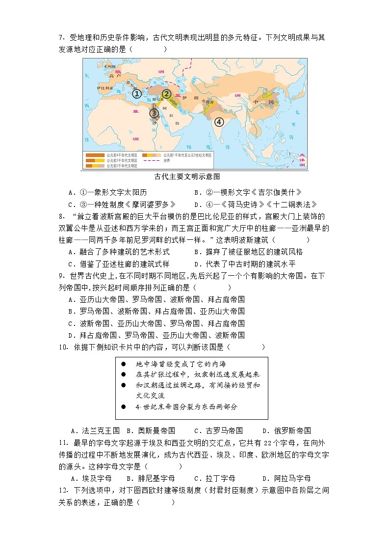 北京市第五十五中学2024-2025学年高一下学期3月月考（等级考）历史试题（解析版）第2页