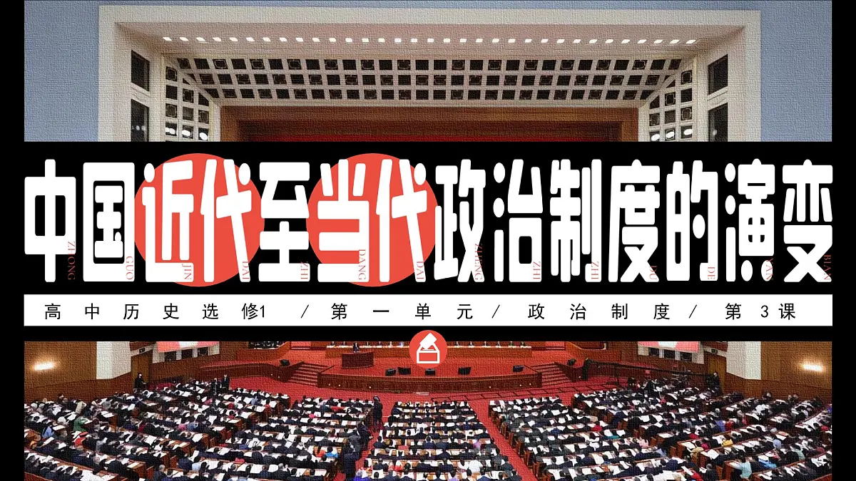 部编版2025高中历史选择性必修1 国家制度与社会治理第3课 中国近代至当代政治制度的演变 课件第1页