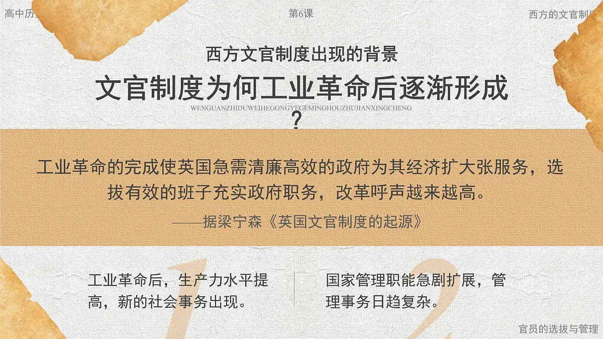 部编版2025高中历史选择性必修1 国家制度与社会治理第6课 西方的文官制度 课件第8页