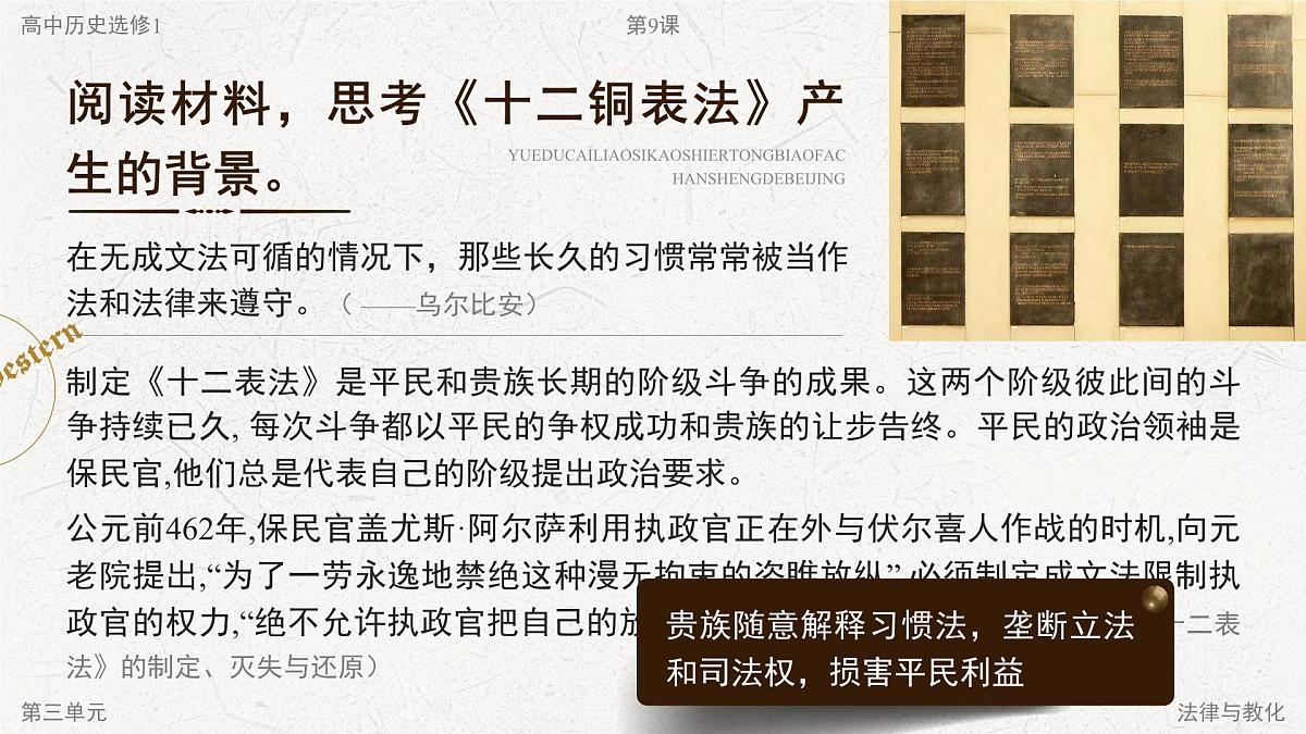 部编版2025高中历史选择性必修1 国家制度与社会治理第9课 近代西方的法律与教化 课件第7页
