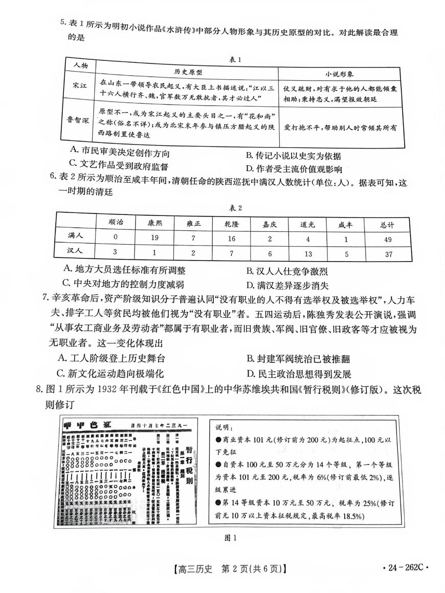 2024届辽宁高三上学期联考（12月）-历史试题（含答案）第2页