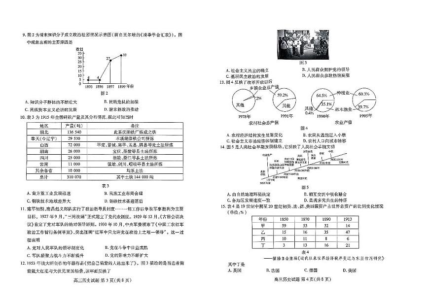 2024届山东省联合质量测评高三上学期开学考-历史试题（含答案）第2页