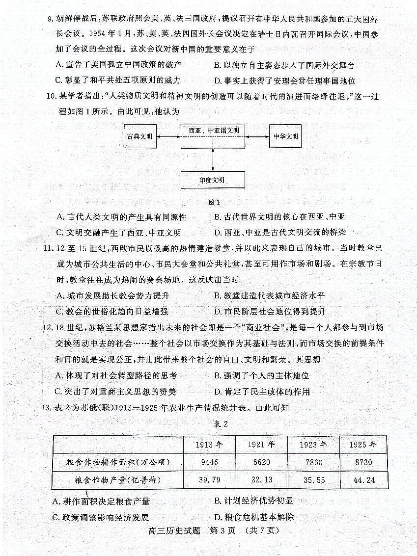 2024届山东省名校考试联盟高三上学期11月期中检测-历史试题（含答案）第3页