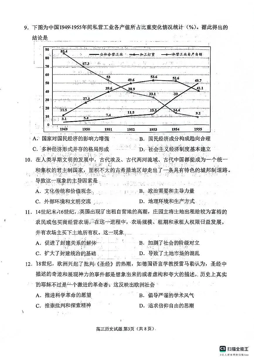 2024届山东省日照高三二模-历史试卷（含答案）第3页