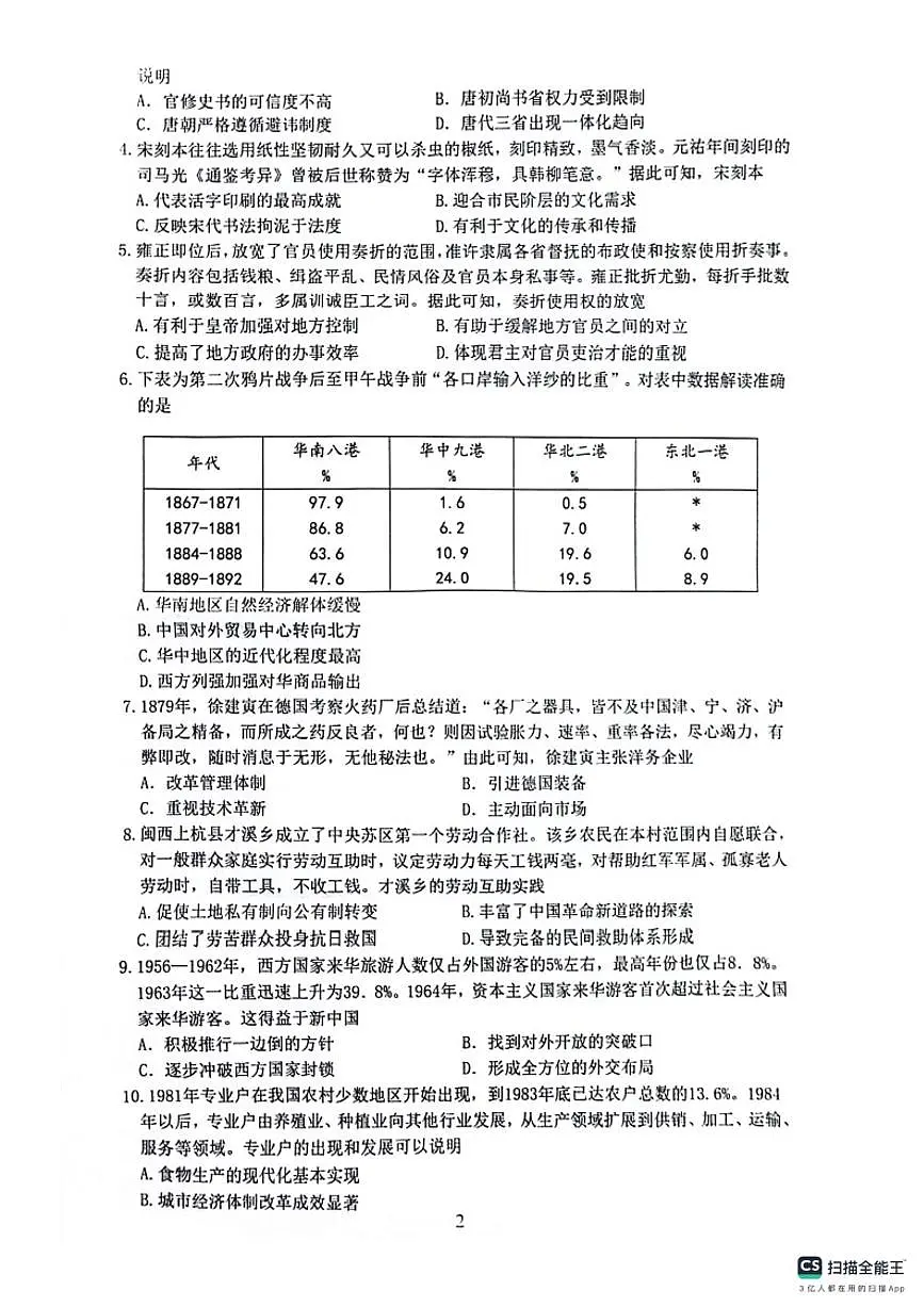 江苏决胜新高考2024届高三上学期12月大联考-历史试题（含答案）第2页