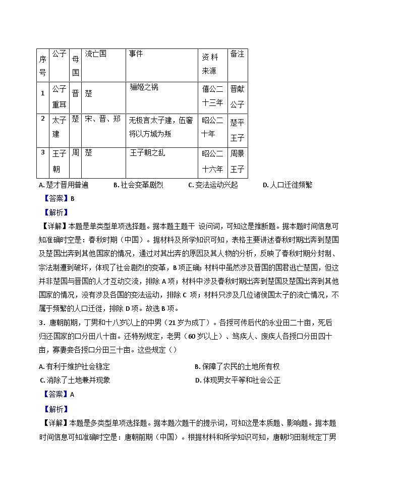 湖北省黄石市有色第一中学2024-2025学年高三下学期4月综合训练历史试题（解析版）第2页