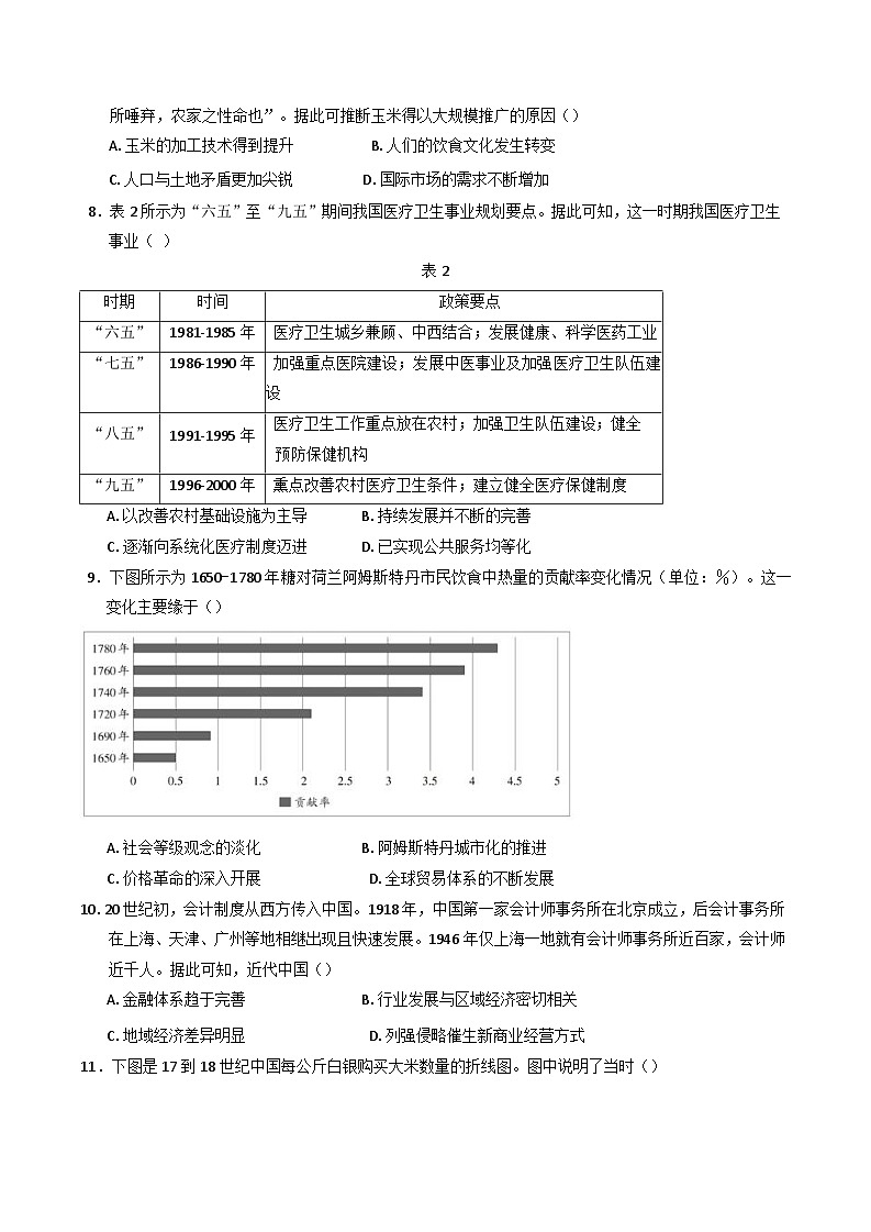 重庆市万州第三中学2024-2025学年高二下学期第一次月考历史试题第2页