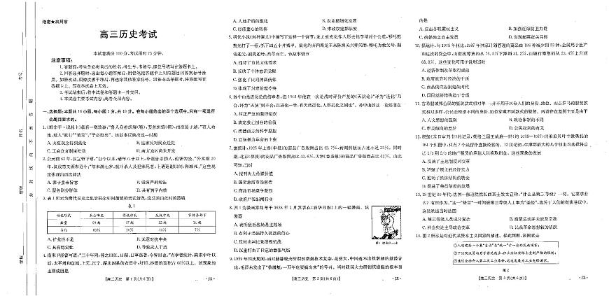【历史】江西省2025届全国“优创名校”高三金太阳4月联考(25-489C)第1页