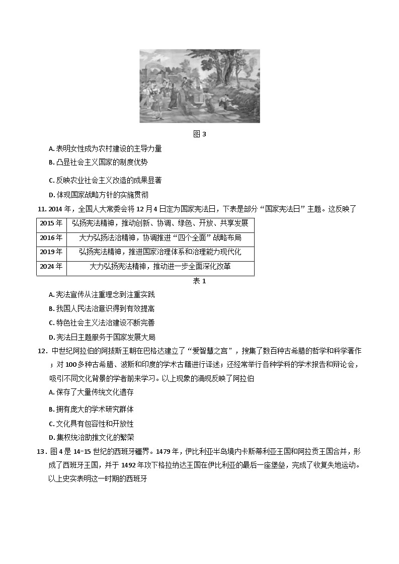 湖南省长沙市长郡中学2024-2025学年高三下学期月考（八）历史试卷(含解析)第3页