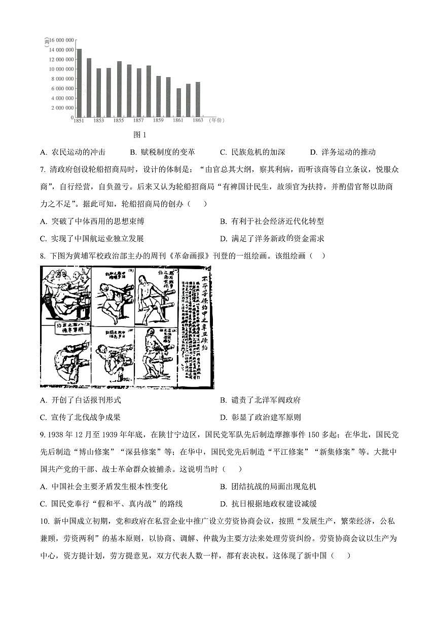 2024届山东省德州市禹城市综合高三10月月考-历史试题（含答案）第2页